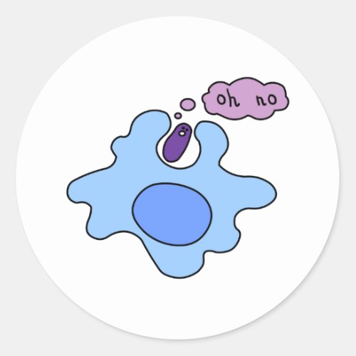 Bacteria Phagocytosis Classic Round Sticker