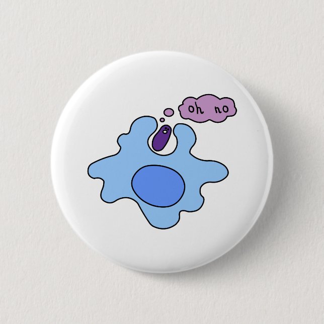 Bacteria Phagocytosis Pinback Button (Front)