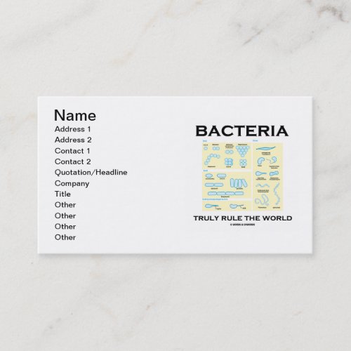 Bacteria Truly Rule The World Morphology Business Card