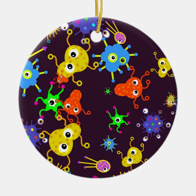 Bacteria Wallpaper Ceramic Ornament (Front)