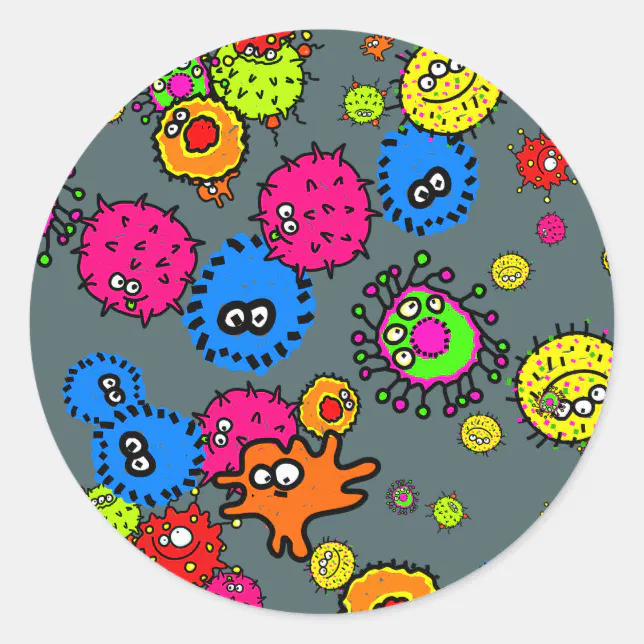 Bacteria Wallpaper Classic Round Sticker | Zazzle