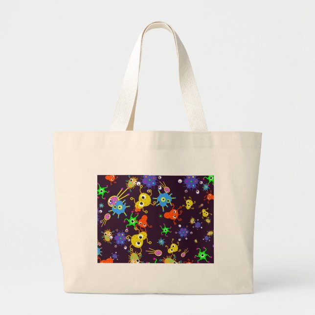 Bacteria Wallpaper Large Tote Bag (Front)