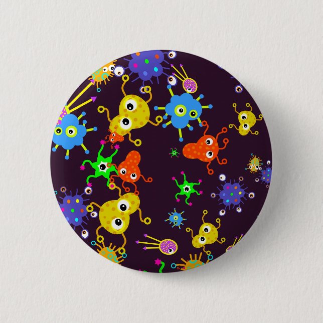 Bacteria Wallpaper Pinback Button (Front)
