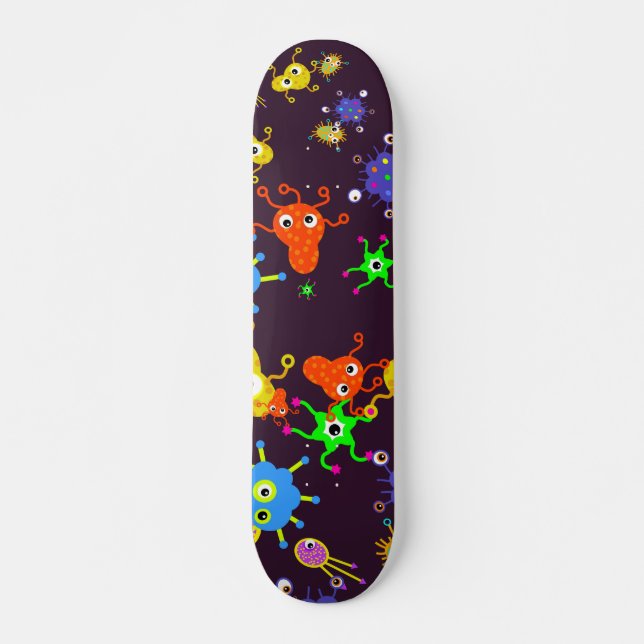 Bacteria Wallpaper Skateboard Deck (Front)