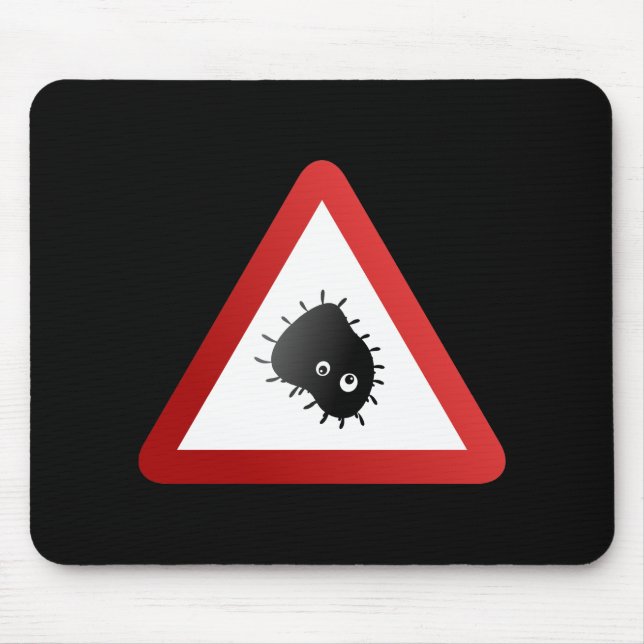 Bacteria Warning Sign Mouse Pad (Front)