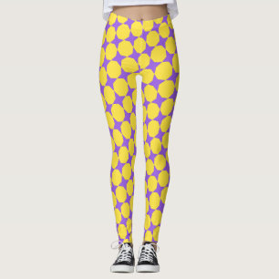 Bacteria Yellow Violet Minimal Pattern Leggings
