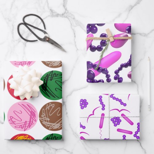 Bacterial Culture Plates and Gram Stain Wrapping Paper Sheets