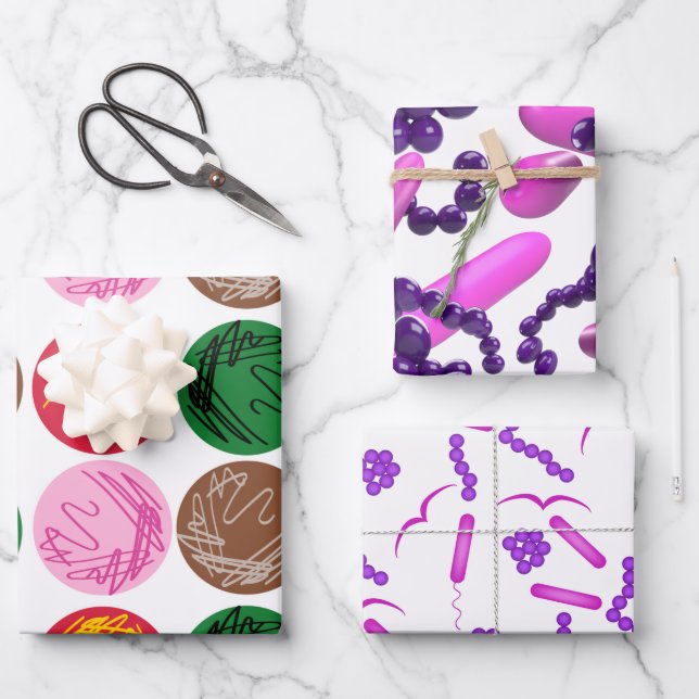Bacterial Culture Plates and Gram Stain Wrapping Paper Sheets (Front)