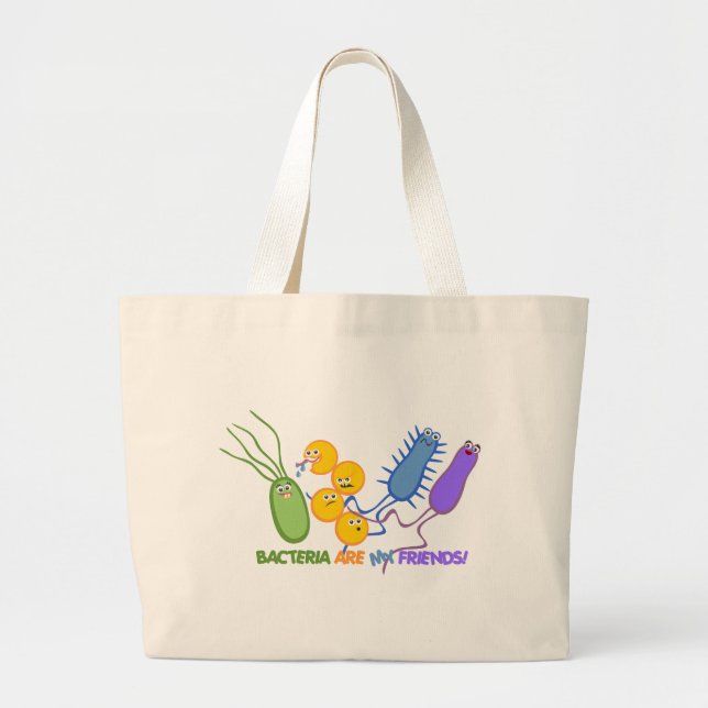 Bacterial Friends Large Tote Bag (Front)