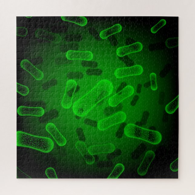 Bacterial green rod shaped jigsaw puzzle (Vertical)