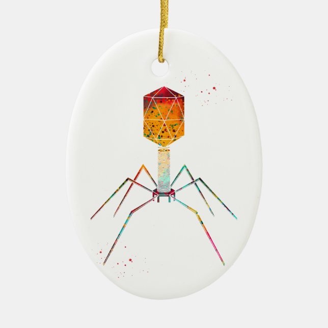 Bacteriophage Ceramic Ornament (Front)