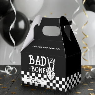 Bad 2 the Bone Skeleton 2nd Birthday Party Favor Boxes