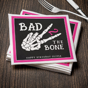 Bad 2 the Bone Skeleton 2nd Birthday Party Napkins