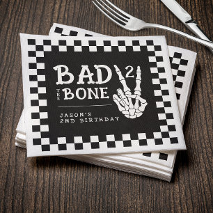 Bad 2 the Bone Skeleton 2nd Birthday Party Napkins