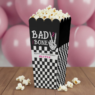 Bad 2 the Bone Skeleton Pink 2nd Birthday Party Favor Boxes
