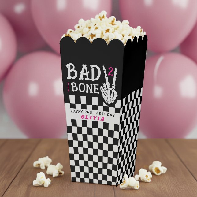 Bad 2 the Bone Skeleton Pink 2nd Birthday Party Favor Boxes (Bad 2 the Bone Skeleton Pink 2nd Birthday Party Favor Boxes
)