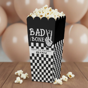 Bad 2 the Bone Skeleton Pink Birthday Party Favor Boxes