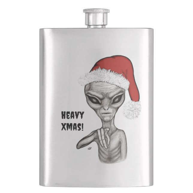 Bad Alien , Heavy Xmas ! Flask (Front)