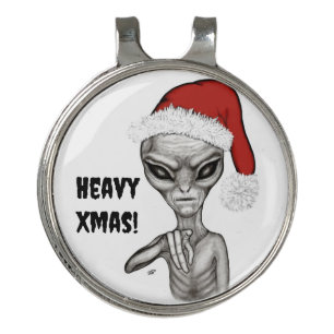 Bad Alien , Heavy Xmas ! Golf Hat Clip