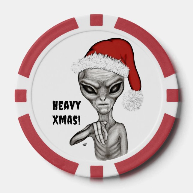 Bad Alien , Heavy Xmas ! Poker Chips (Front)