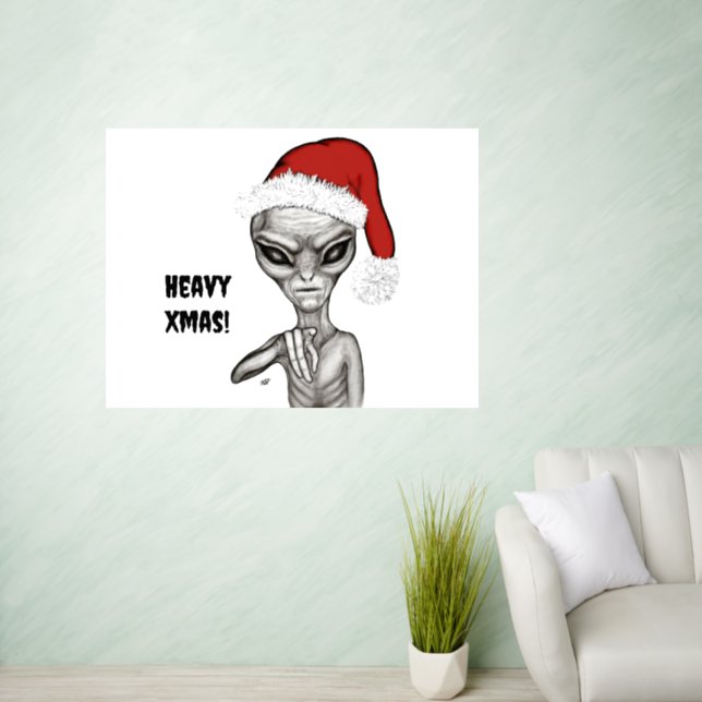 Bad Alien , Heavy Xmas ! Wall Decal (Living Room)