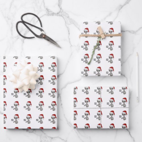 Bad Alien  Heavy Xmas  Wrapping Paper Sheets