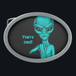 Bad Alien , You're next ! Belt Buckle<br><div class="desc">Grey Alien ,  Bad Alien ,  You're next ! in black and green style ,  Fantasy Art Pencil Drawing by Krisi ArtKSZP >>> More Products in Store Category >>> Alien >>> Bad Alien in black and green</div>