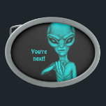 Bad Alien , You're next ! Belt Buckle<br><div class="desc">Grey Alien ,  Bad Alien ,  You're next ! in black and green style ,  Fantasy Art Pencil Drawing by Krisi ArtKSZP >>> More Products in Store Category >>> Alien >>> Bad Alien in black and green</div>