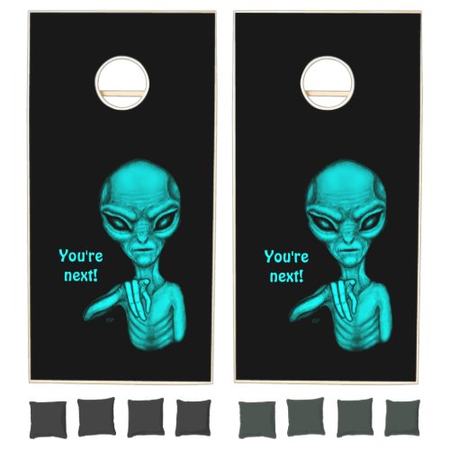 Bad Alien  Youre next  Cornhole Set