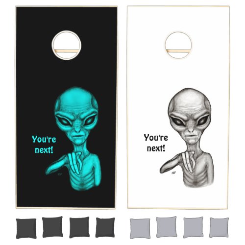 Bad Alien  Youre next  Cornhole Set