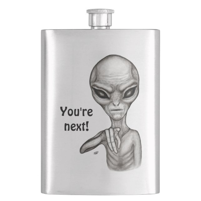 Bad Alien , You're next ! Flask (Front)