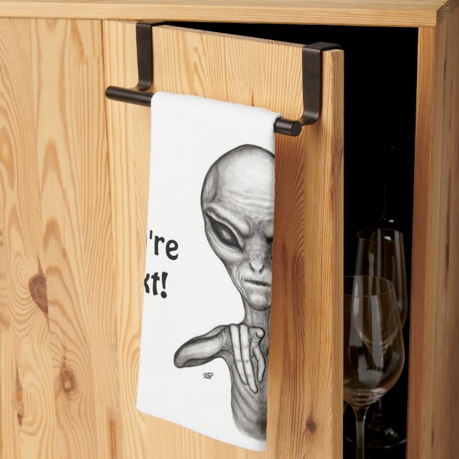 Bad Alien , You're next ! Kitchen Towel (Thirds Fold)