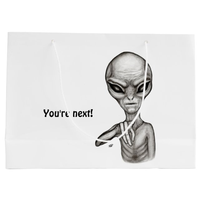 Bad Alien , You're next ! Large Gift Bag (Back)