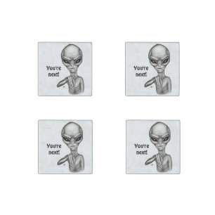 Bad Alien , You're next ! Stone Magnet