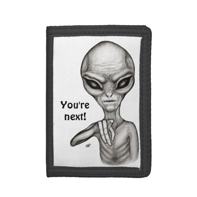 Bad Alien , You're next ! Trifold Wallet (Front Vertical)