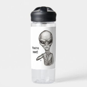 Futuristic Sci-Fi Woman Aluminum Water Bottle