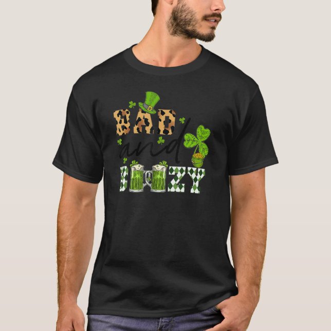 Bad And Boozy St Patrick's Day Leopard Pattern Dri T-Shirt (Front)