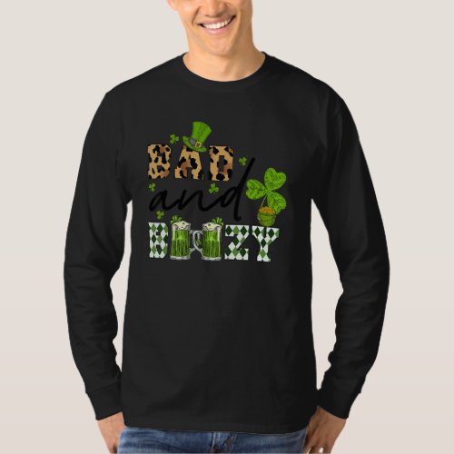 Bad and Boozy St Patricks Day Leopard Pattern Dri T_Shirt