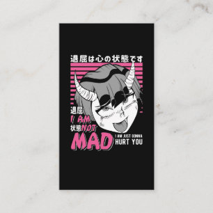 Bad Anime Girl Otaku Angry Manga Devil Business Card