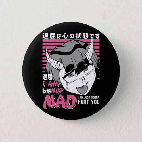 Bad Anime Girl Otaku Angry Manga Devil Button