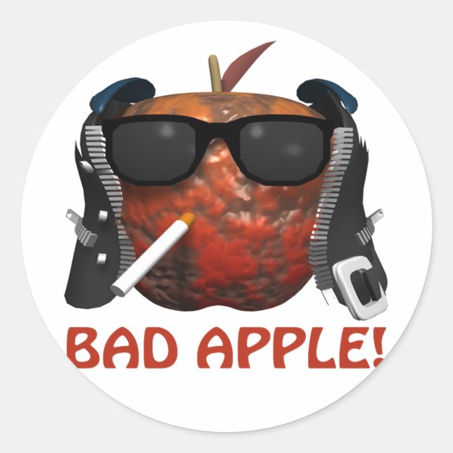 Bad Apple Classic Round Sticker (Front)
