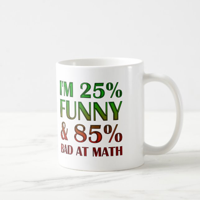 Bad At Math Funny Mug or Travel Mug (Right)