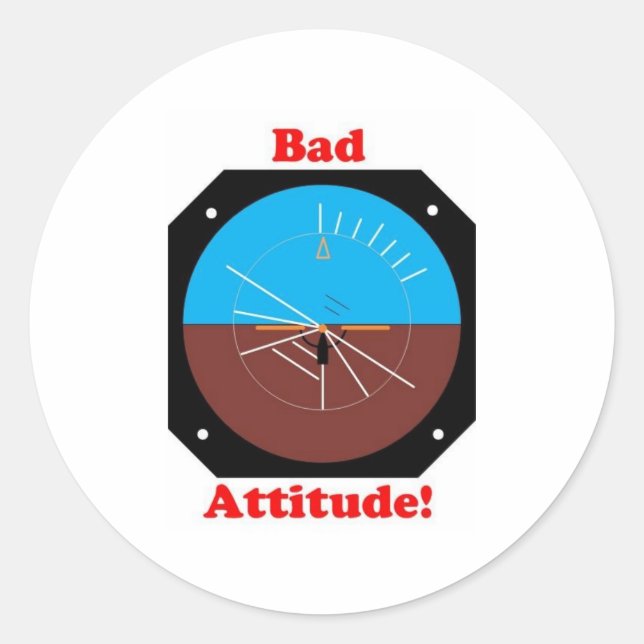 Bad Attitude Classic Round Sticker (Front)