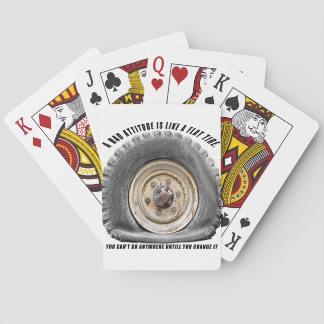 Bad Attitude Like Flat Tire Poker Cards (Back)