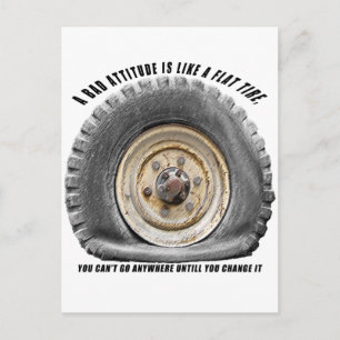 Bad Attitude Like Flat Tire Postcard