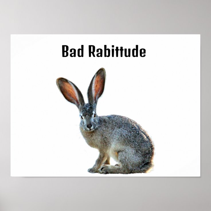 Bad Attitude Rabbit Humor Poster | Zazzle