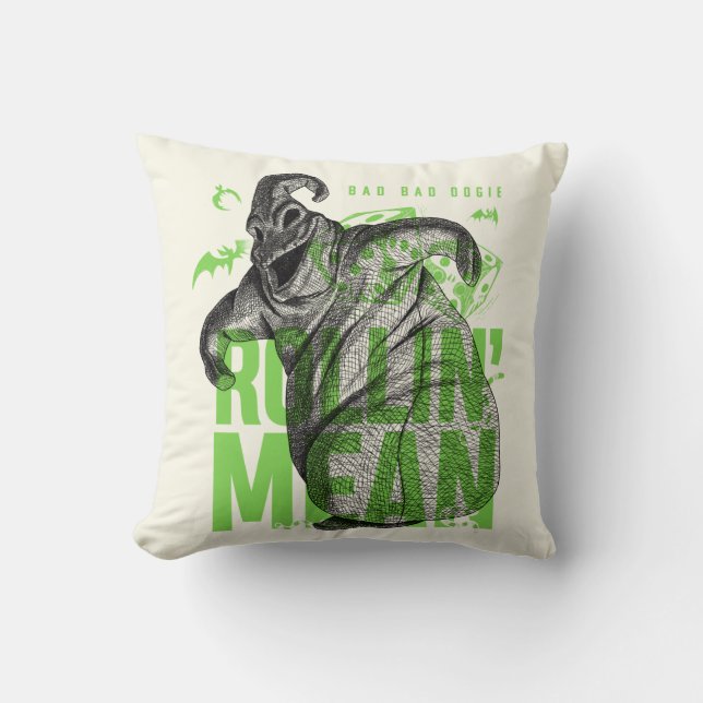 Bad Bad Oogie Rollin' Mean Throw Pillow (Front)