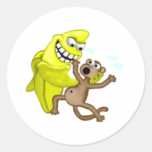 bad banana classic round sticker