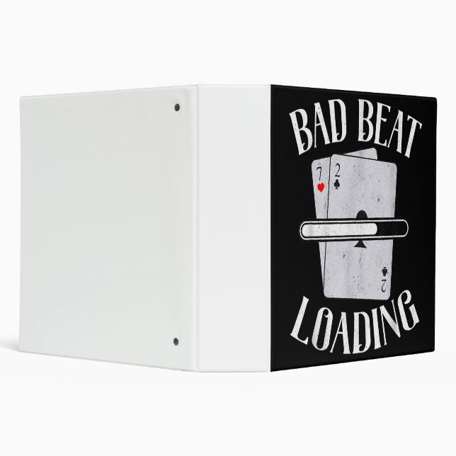Bad Beat Loading Texas Holdem Casino Funny Poker 3 Ring Binder (Background)