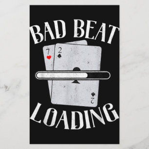 Bad Beat Loading Texas Holdem Casino Funny Poker Stationery
